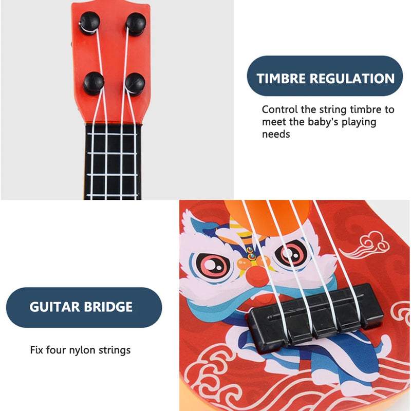 Mini ukulele soprano 4 cordas iniciantes aprendendo guitarra instrumentos musicais educação precoce brinquedos instrumentos de cordas