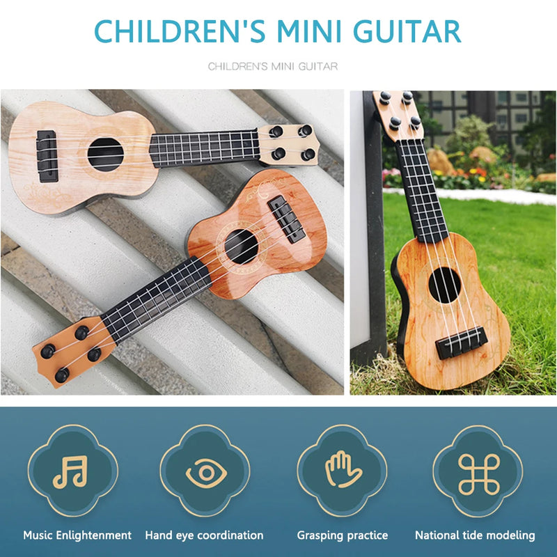 Mini ukulele soprano 4 cordas iniciantes aprendendo guitarra instrumentos musicais educação precoce brinquedos instrumentos de cordas