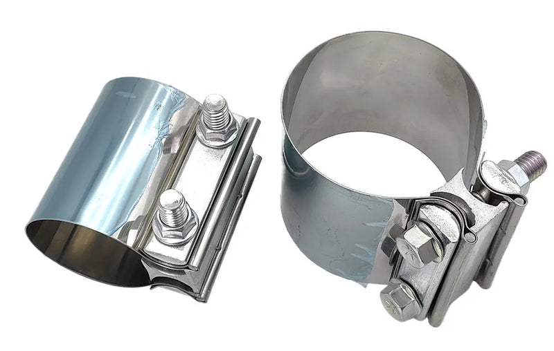 2 pçs 2 "2.5" 3 "4" braçadeira de banda de escape conjunta de extremidade 304 aço inoxidável universal manga de escape acoplador braçadeira de tubulação acessórios do carro