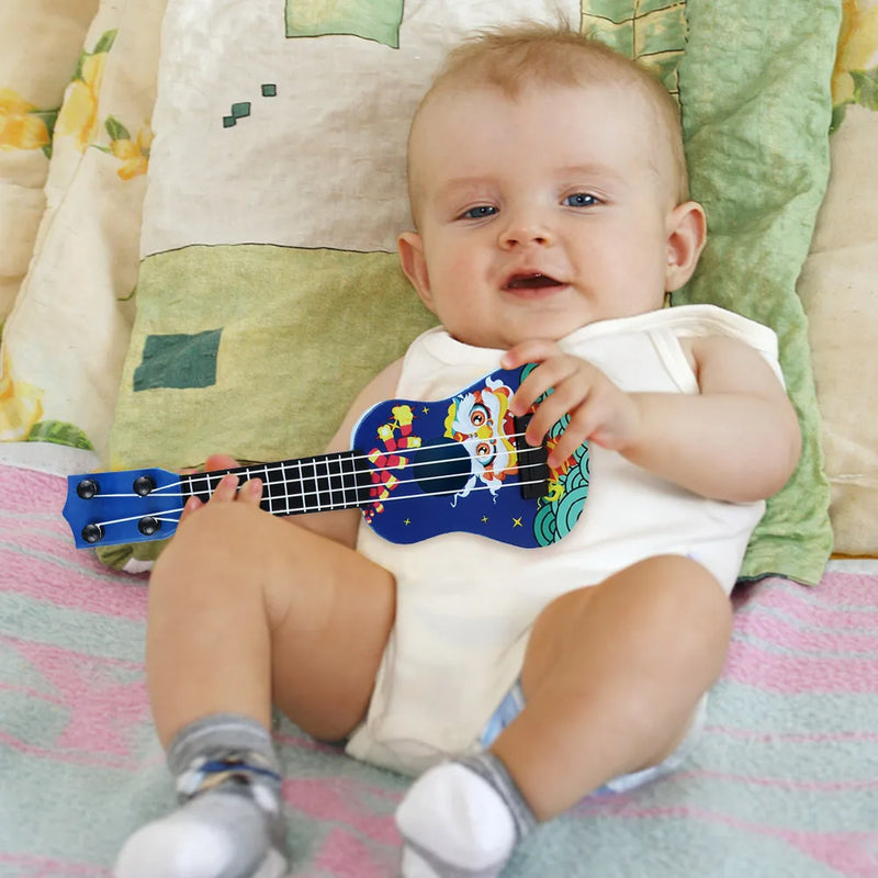 Mini ukulele soprano 4 cordas iniciantes aprendendo guitarra instrumentos musicais educação precoce brinquedos instrumentos de cordas