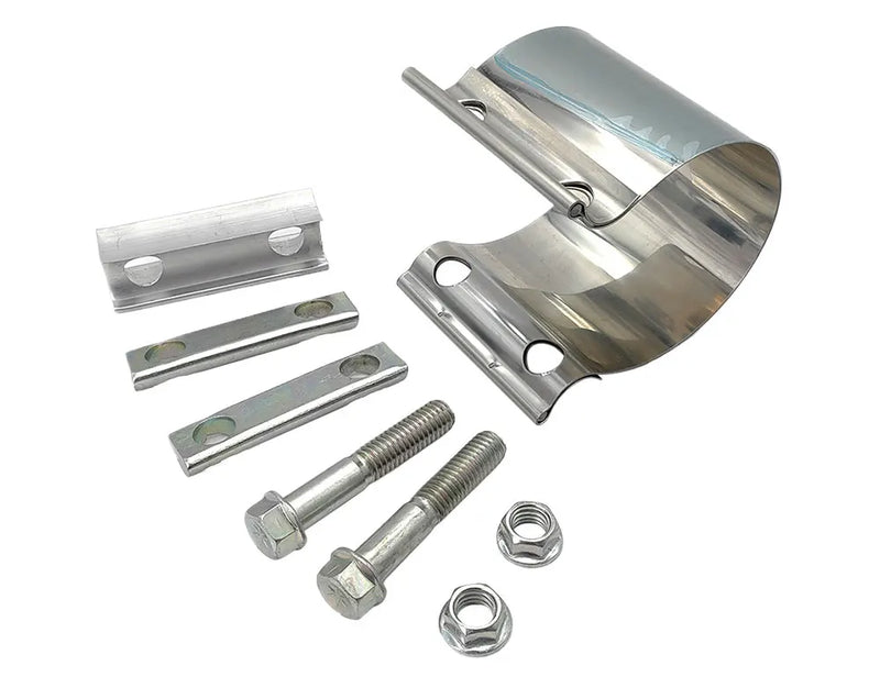 2 pçs 2 "2.5" 3 "4" braçadeira de banda de escape conjunta de extremidade 304 aço inoxidável universal manga de escape acoplador braçadeira de tubulação acessórios do carro