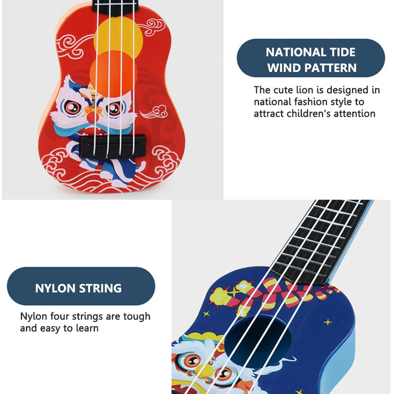 Mini ukulele soprano 4 cordas iniciantes aprendendo guitarra instrumentos musicais educação precoce brinquedos instrumentos de cordas